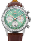 Breitling Navitimer B01 Chronograph 41 Green Dial Brown Leather Strap Watch for Men - AB0139211L1P1 Buy Now By Breitling