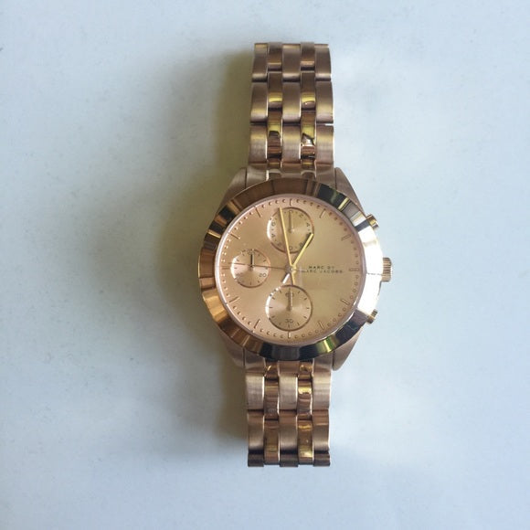 Marc Jacobs Peeker Chronograph Rose Gold Dial Rose Gold Steel Strap Watch for Women - MBM3394 Buy Now By Marc Jacobs