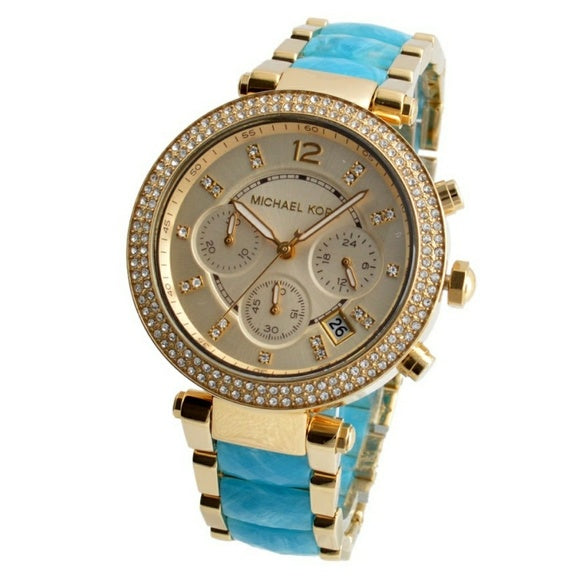 Michael Kors Parker Gold Dial Two Tone Steel Strap Watch for Women - MK6364 Buy Now By Michael Kors
