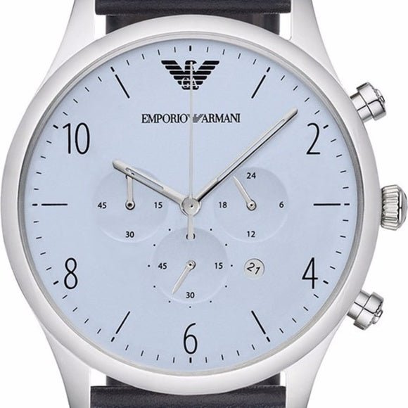 Emporio Armani Chronograph Blue Dial Blue Leather Strap Watch For Men - AR1889 Buy Now By Emporio Armani