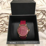 Marc Jacobs Baker Maroon Dial Maroon Leather Strap Watch for Women - MBM1267 Buy Now By Marc Jacobs