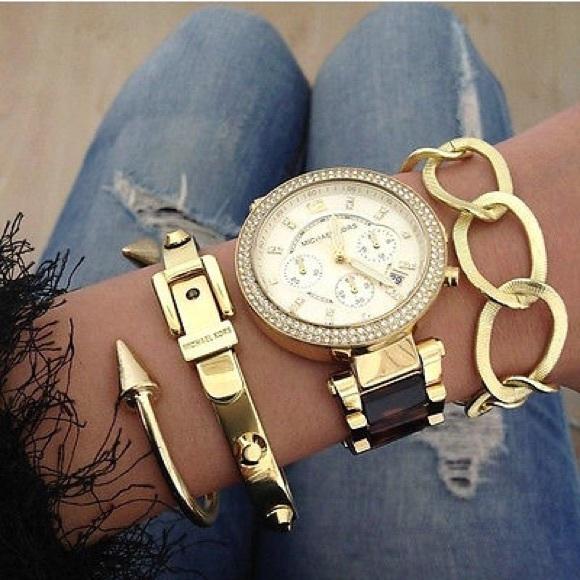 Michael Kors Parker Gold Dial Two Tone Steel Strap Watch for Women - MK5688 Buy Now By Michael Kors