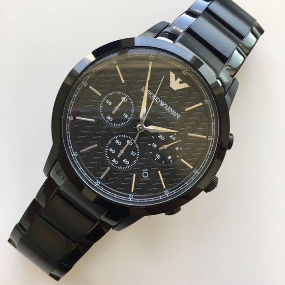 Emporio Armani Dress Chronograph Quartz Black Dial Black Stainless Steel Strap Watch For Men - AR2485 Buy Now By Emporio Armani