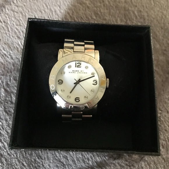 Marc Jacobs Amy White Dial Silver Steel Strap Watch for Women - MBM3054 Buy Now By Marc Jacobs