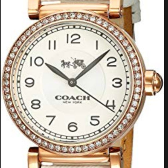 Coach Madison White Dial White Leather Strap Watch for Women - 14502401 Buy Now By Coach