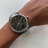 Burberry The Classic Round Black Dial Silver Steel Strap Watch for Men - BU10005 Buy Now By Burberry