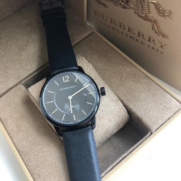 Burberry The Classic Black Dial Black Leather Strap Watch for Men - BU10003 Buy Now By Burberry