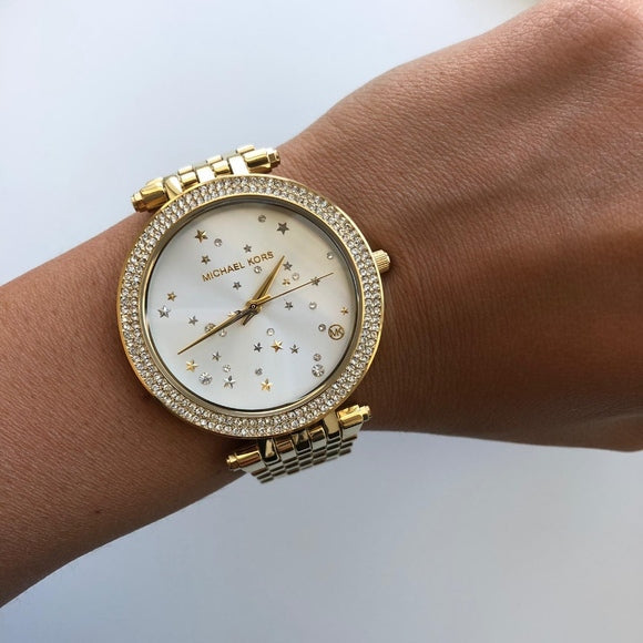 Michael Kors Darci White Dial Gold Steel Strap Watch for Women - MK3727 Buy Now By Michael Kors