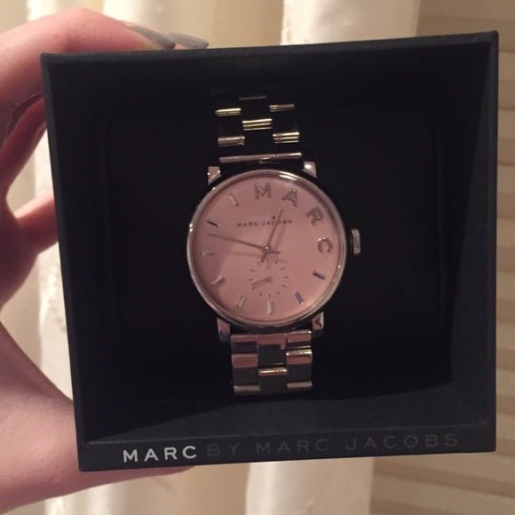 Marc Jacobs Baker Pink Dial Silver Steel Strap Watch for Women - MBM3280 Buy Now By Marc Jacobs