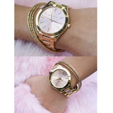 Michael Kors Slim Runway Pink Dial Two Tone Steel Strap Watch for Women - MK3493 Buy Now By Michael Kors