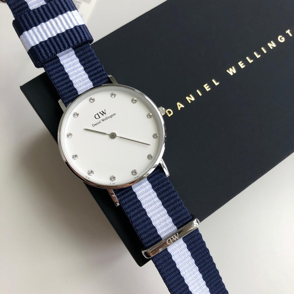 Daniel Wellington Classy Glasgow White Dial Two Tone Nylon Strap Watch For Women - DW00100082 Buy Now By Daniel Wellington