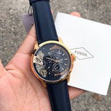 Fossil Townsman Twist Skeleton Blue Dial Blue Leather Strap Watch for Men - ME1138 Buy Now By Fossil