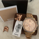 Michael Kors Brinkley Rose Gold Dial Rose Gold Steel Strap Watch for Women - MK6204 Buy Now By Michael Kors