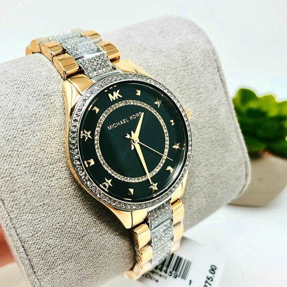Michael Kors Lauryn Crystal Pave Black Dial Two Tone Steel Strap Watch For Women - MK4403 Buy Now By Michael Kors