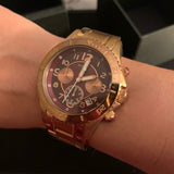 Marc Jacobs Rock Chronograph Mother of Pearl Red Dial Rose Gold Steel Strap Unisex Watch - MBM3251 Buy Now By Marc Jacobs