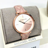 Michael Kors Jayne Three Hand Rose Gold Dial Pink Leather Strap Watch For Women - MK7130 Buy Now By Michael Kors