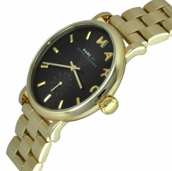 Marc Jacobs Baker Black Dial Gold Steel Strap Watch for Women - MBM3355 Buy Now By Marc Jacobs