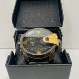 Diesel Uber Chief Two Hand Black Dial Black Leather Strap Watch For Men - DZ7377 Buy Now By Diesel