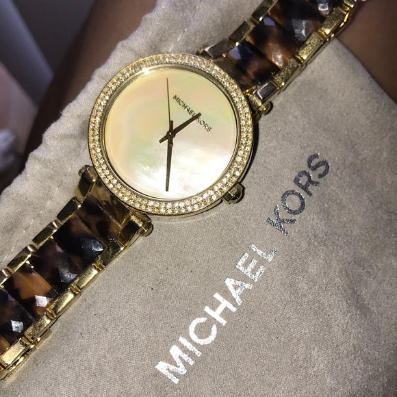 Michael Kors Parker Mother Of Pearl White Dial Two Tone Steel Strap Watch For Women - MK6518 Buy Now By Michael Kors