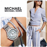 Michael Kors Kerry Mother of Pearl Dial Silver Stainless Steel Strap Watch for Women - MK3395 Buy Now By Michael Kors