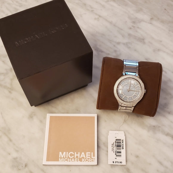 Michael Kors Kerry Mother of Pearl Dial Silver Stainless Steel Strap Watch for Women - MK3395 Buy Now By Michael Kors