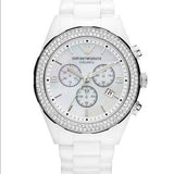 Emporio Armani Ceramica Chronograph White Dial White Ceramic Strap Watch For Women - AR1456 Buy Now By Emporio Armani