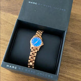 Marc Jacobs Henry Dinky Blue Dial Rose Gold Steel Strap Watch for Women - MBM3204 Buy Now By Marc Jacobs