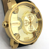 Diesel Mr Daddy Gold Dial Black Leather Strap Watch For Men - DZ7363 Buy Now By Diesel