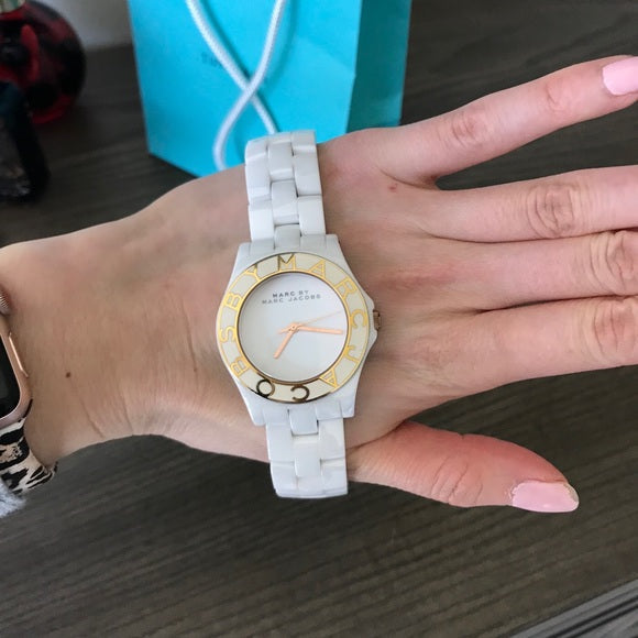 Marc Jacobs Blade White Dial White Ceramic Strap Watch for Women - MBM9502 Buy Now By Marc Jacobs