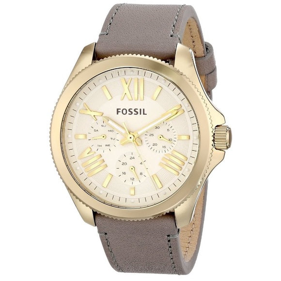 Fossil Cecile Champagne Dial Grey Leather Strap Watch for Women - AM4529 Buy Now By Fossil
