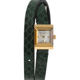 Gucci G Frame Double Mother of Pearl Dial Green Leather Strap Watch For Women - YA128525 Buy Now By Gucci