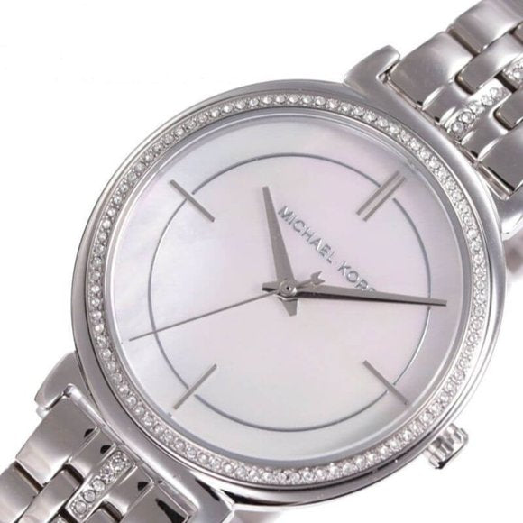 Michael Kors Cinthia White Mother of Pearl Dial Silver Steel Strap Watch for Women for Women - MK3641 Buy Now By Michael Kors