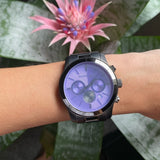 Michael Kors Runway Chronograph Purple Dial Black Steel Strap Watch For Women - MK5954 Buy Now By Michael Kors