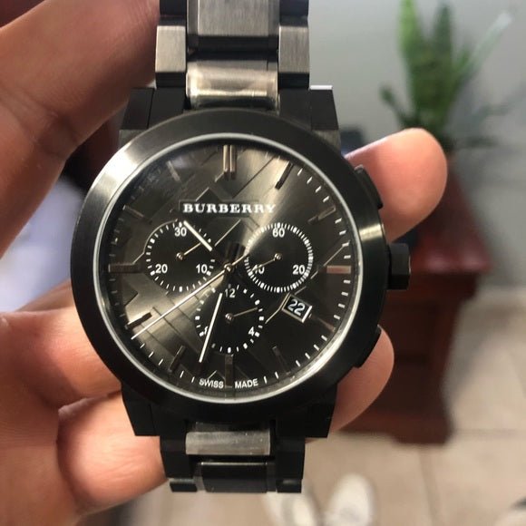 Burberry The City Black Dial Black Steel Strap Watch for Men - BU9902 Buy Now By Burberry