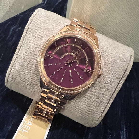 Michael Kors Lauryn Pink Dial Rose Gold Steel Strap Watch for Women - MK3722 Buy Now By Michael Kors