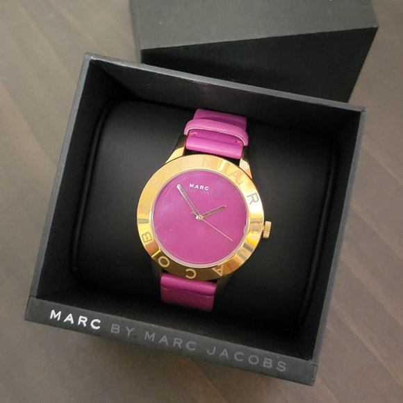 Marc Jacobs Blade Purple Dial Purple Leather Strap Watch for Women - MBM1203 Buy Now By Marc Jacobs