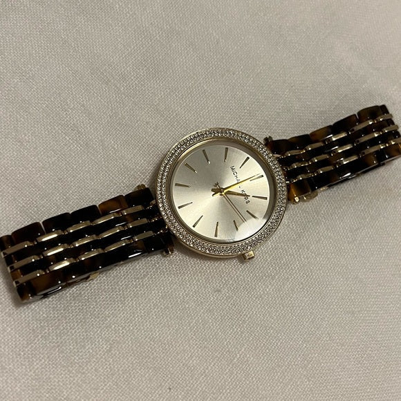 Michael Kors Darci Gold Dial Brown Two Tone Steel Strap Watch for Women - MK4326 Buy Now By Michael Kors