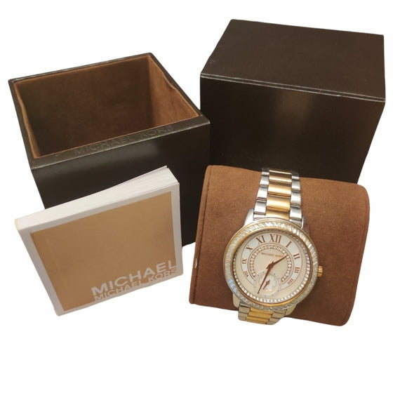 Michael Kors Madelyn Silver Dial Two Tone Steel Strap Watch for Women - MK6288 Buy Now By Michael Kors