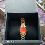 Marc Jacobs Henry Dinky Red Dial Gold Steel Strap Watch for Women - MBM3202 Buy Now By Marc Jacobs