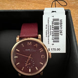 Marc Jacobs Baker Maroon Dial Maroon Leather Strap Watch for Women - MBM1267 Buy Now By Marc Jacobs
