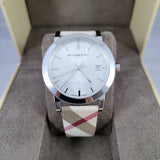 Burberry The City Nova Silver Dial White Leather Strap Watch for Women - BU9022 Buy Now By Burberry