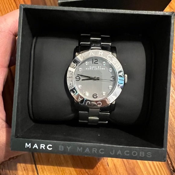 Marc Jacobs Amy Grey Dial Grey Steel Strap Watch for Women - MBM3196 Buy Now By Marc Jacobs
