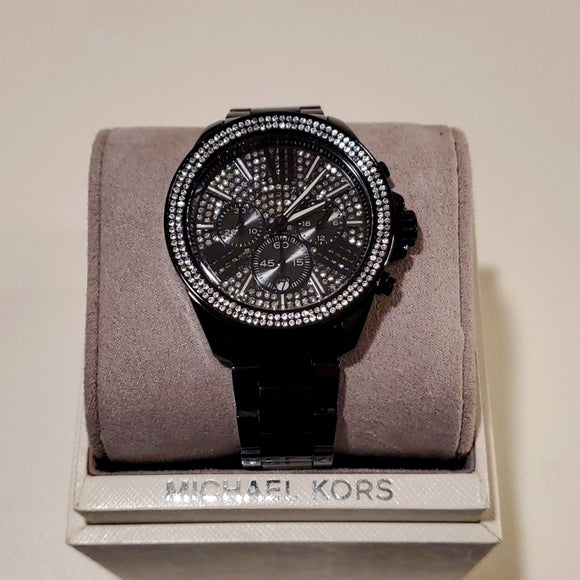 Michael Kors Wren Crystals Black Dial Black Steel Strap Watch For Women - MK6419 Buy Now By Michael Kors