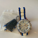 Marc Jacobs Rock Chronograph White Dial Two Tone Silicone Strap Watch for Women - MBM2594 Buy Now By Marc Jacobs