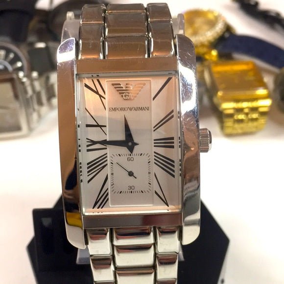 Emporio Armani Classic White Dial Silver Steel Strap Watch For Men - AR0145 Buy Now By Emporio Armani