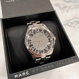 Marc Jacobs Henry Transparent Silver Dial Silver Steel Strap Watch for Women - MBM3205 Buy Now By Marc Jacobs
