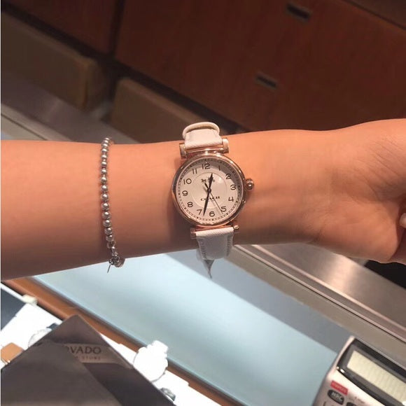 Coach Madison White Dial White Leather Strap Watch for Women - 14502408 Buy Now By Coach