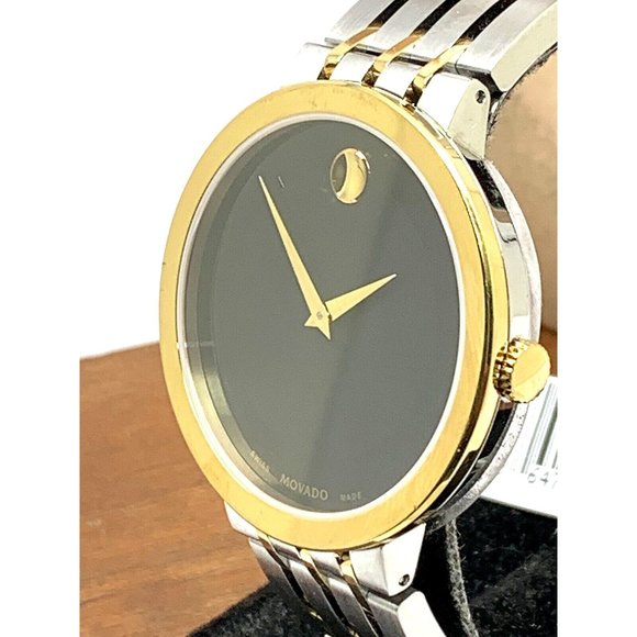 Movado Museum Esperanza Black Dial Two Tone Steel Strap Watch For Men - 0607058 Buy Now By Movado