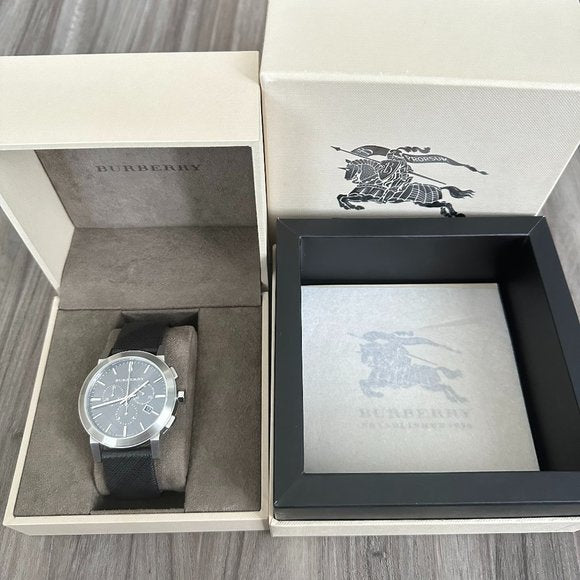 Burberry The City Grey Dial Black Leather Strap Watch for Men - BU9359 Buy Now By Burberry