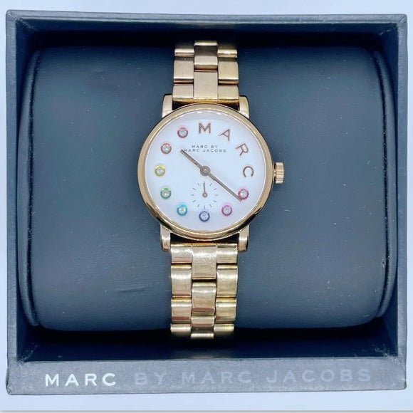 Marc Jacobs Baker White Dial Gold Steel Strap Watch for Women - MBM3440 Buy Now By Marc Jacobs